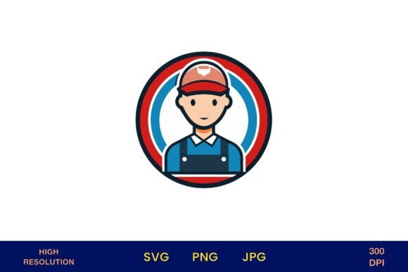 Auto Mechanic Icon on White