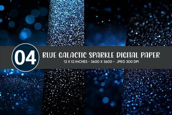 Blue Galactic Sparkle Digital Paper: A Versatile Design for Creative Projects
