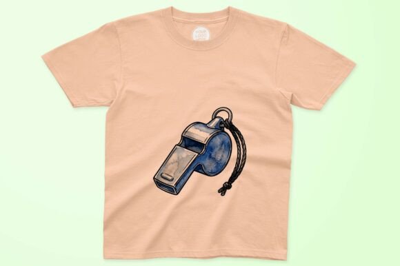Blue Metal Whistle on Knotted Rope Loop