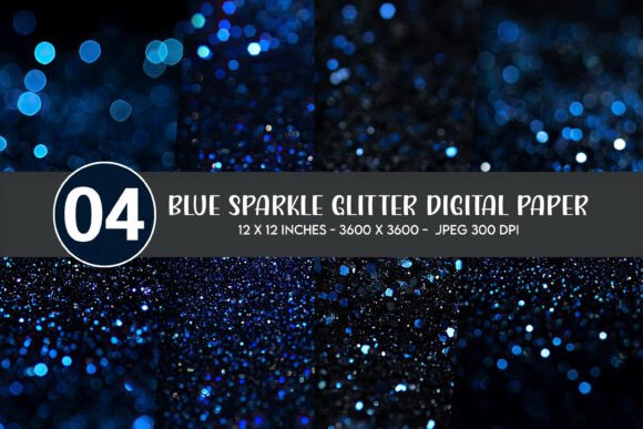 Blue Sparkle Glitter Digital Paper – A Versatile Design for Creative Projects