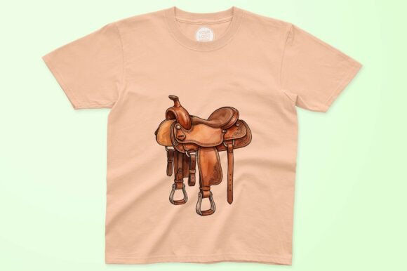 Brown Leather Saddle with Decorative and Western Saddle Design