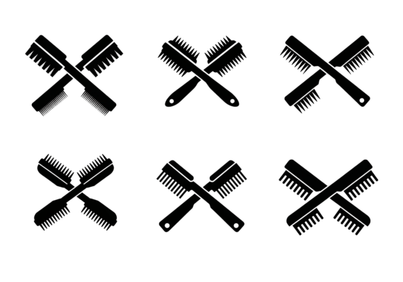 Crossed Combs and Brushes Icons
