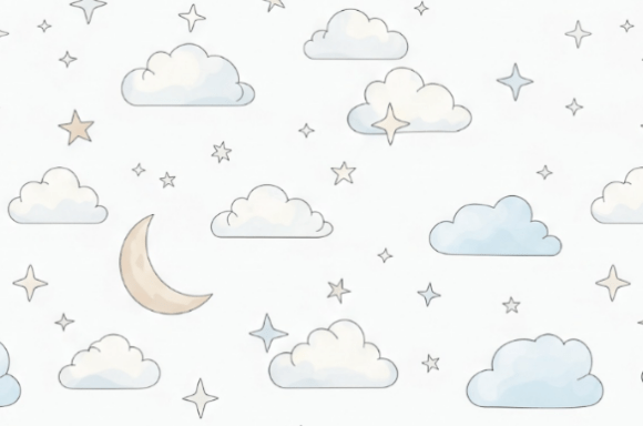 Cute Celestial Nursery Seamless Pattern