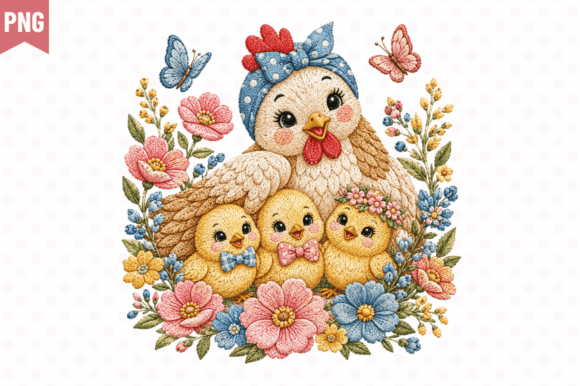 Cute Chick Family Faux Yarn PNG Design: A Versatile Tool for Creative Projects