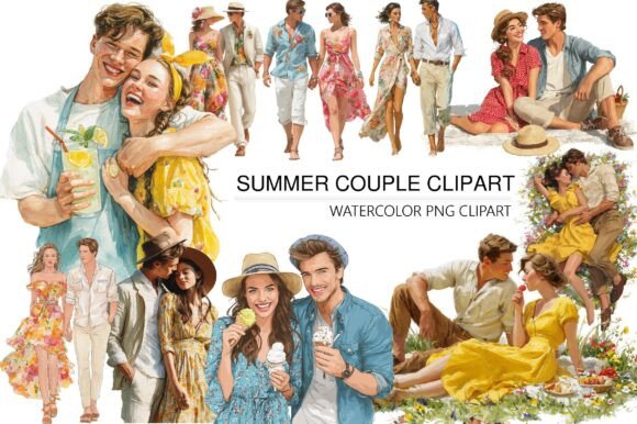 Cute Couple Clipart: A Creative Asset for Design and Project Work