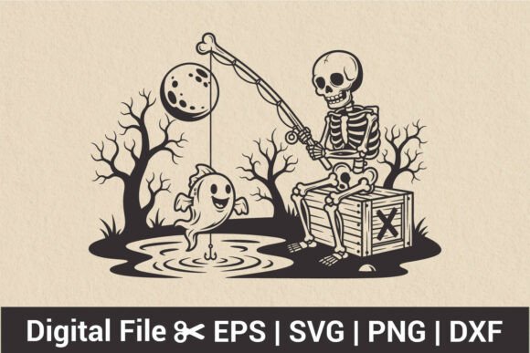 Cute Skeleton Fishing SVG Spooky: A Creative Design for Modern Creators