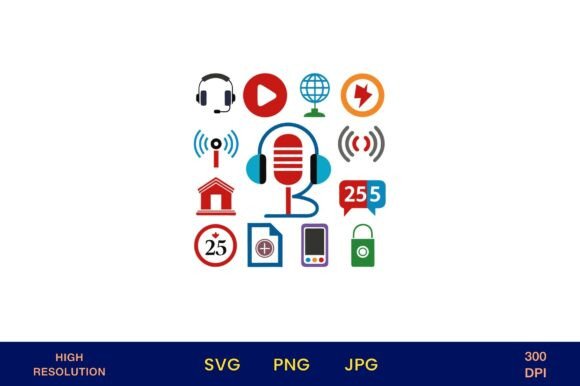Essential Multimedia Icons for Digital Communication