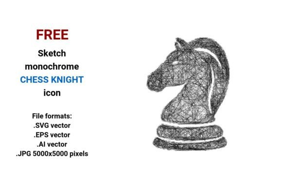FREE Sketch Chess Knight Icon: A Timeless Design Element for Contemporary Projects