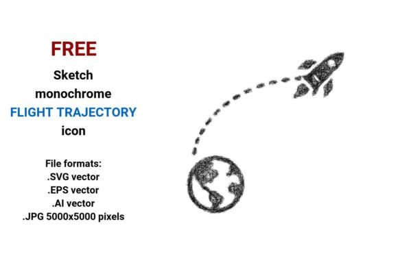 FREE Sketch Flight Trajectory Icon: A Versatile Design Element for Modern Projects