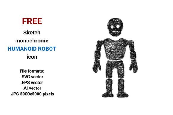 FREE Sketch Humanoid Robot Icon: A Versatile Resource for Designers and Creators