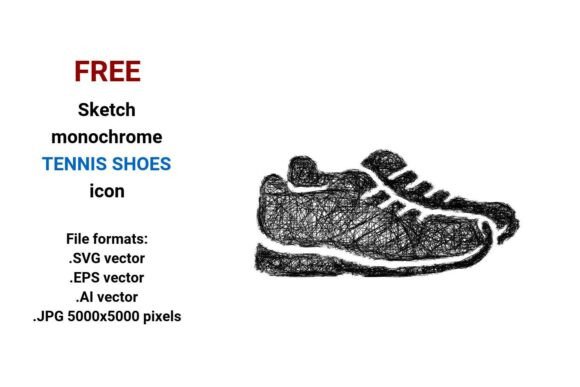 FREE Sketch Tennis Shoes Icon: A Versatile Tool for Design and Branding