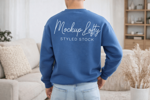 Gildan 18000 Carolina Blue Mockup