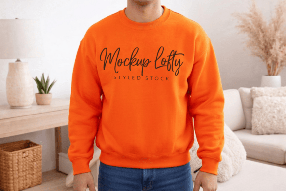 Gildan 18000 Orange Sweatshirt Mockup: Elevating Your Brand with Professional Design Tools
