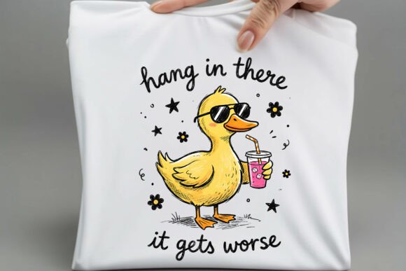 Hang in There Retro Funny Sarcastic Duck