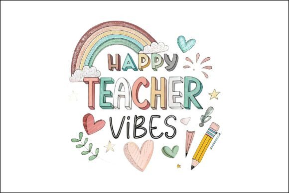Happy Teacher Vibes PNG