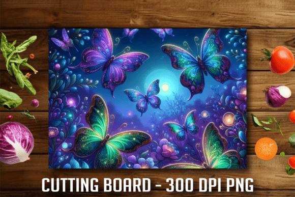 Magical Night Butterfly Cutting Board: A Stylish Addition to Your Kitchen