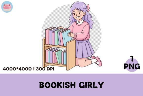 Organizing Bookshelf Girl Clipart
