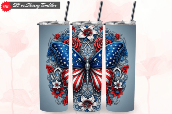 Patriotic Butterfly Tumbler Wrap 20 Oz: A Versatile Design for Custom Drinkware