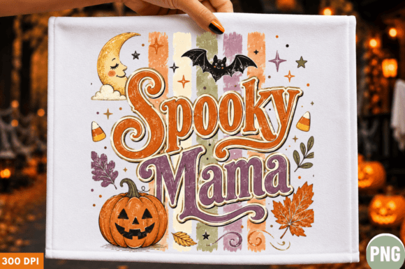 Spooky Mama Retro Halloween PNG T-shirt