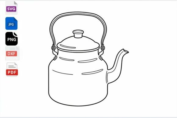 Unlock Your Creativity with Vintage Kettle SVG Clipart Line Art