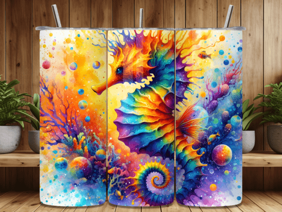 Vibrant Rainbow Seahorse Art Tumbler: A Strategic Tool for Creative and Professional Growth