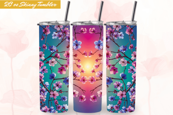 Watercolor Blossom 20 Oz Skinny Tumbler: A Must-Have for Custom Drinkware Enthusiasts