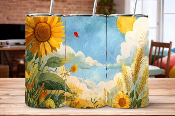 Watercolor Sunflower Tumbler Wrap